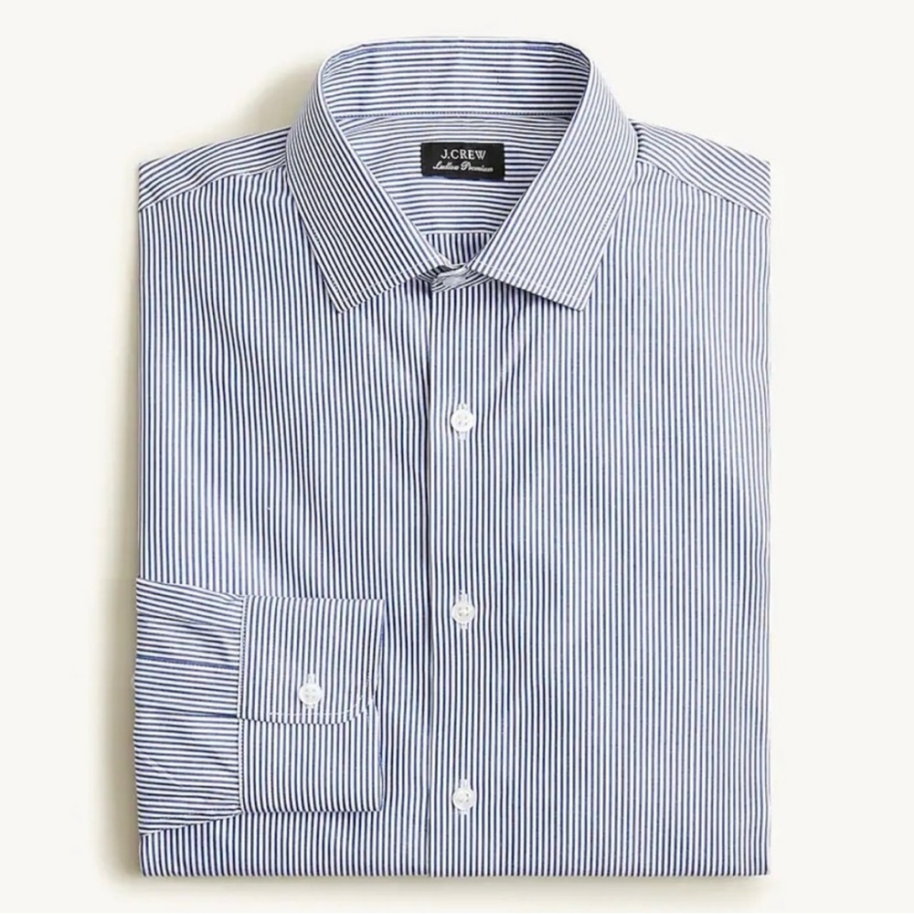 J. Crew Men’s Ludlow Dress Shirt 15/34 Classic | Blue and White Stripe